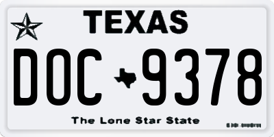 TX license plate DOC9378