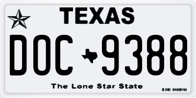 TX license plate DOC9388