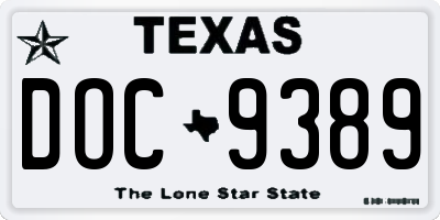 TX license plate DOC9389