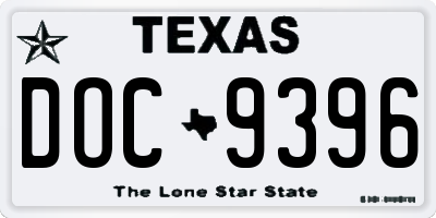 TX license plate DOC9396