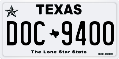 TX license plate DOC9400