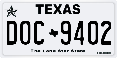 TX license plate DOC9402