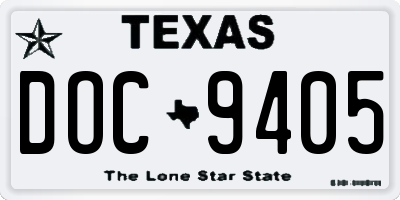 TX license plate DOC9405
