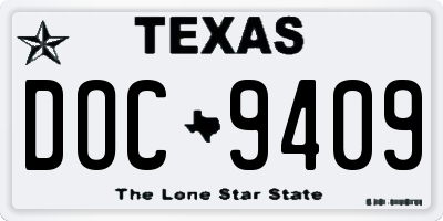 TX license plate DOC9409