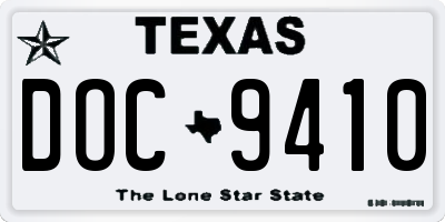 TX license plate DOC9410