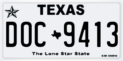 TX license plate DOC9413