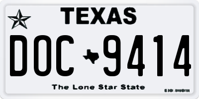 TX license plate DOC9414