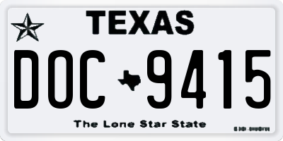 TX license plate DOC9415