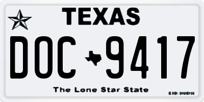 TX license plate DOC9417