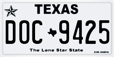 TX license plate DOC9425