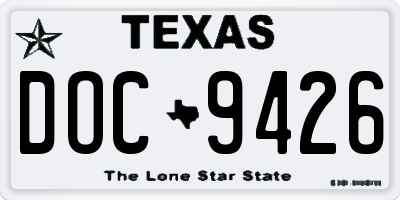 TX license plate DOC9426