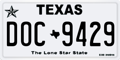 TX license plate DOC9429
