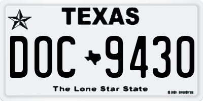 TX license plate DOC9430