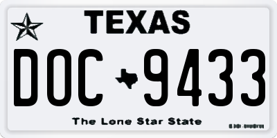 TX license plate DOC9433
