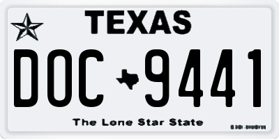 TX license plate DOC9441