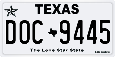TX license plate DOC9445