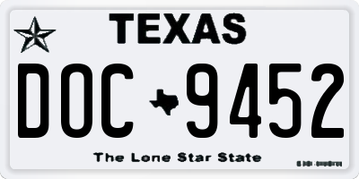 TX license plate DOC9452