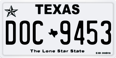 TX license plate DOC9453