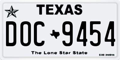 TX license plate DOC9454