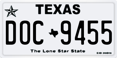 TX license plate DOC9455