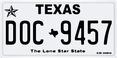 TX license plate DOC9457