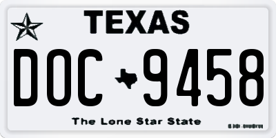 TX license plate DOC9458