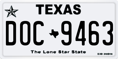 TX license plate DOC9463