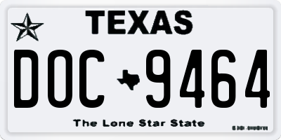 TX license plate DOC9464