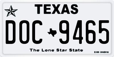 TX license plate DOC9465