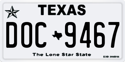TX license plate DOC9467