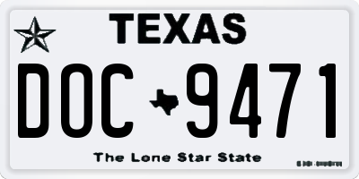 TX license plate DOC9471