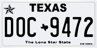 TX license plate DOC9472