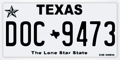 TX license plate DOC9473