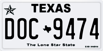 TX license plate DOC9474