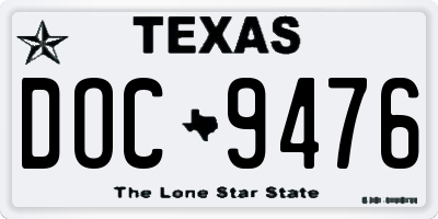 TX license plate DOC9476