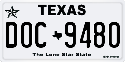 TX license plate DOC9480