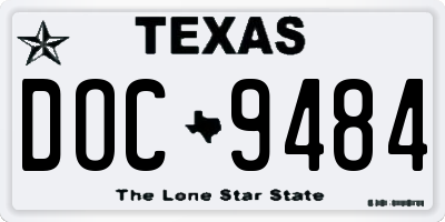 TX license plate DOC9484