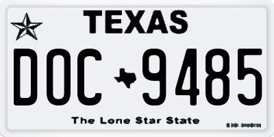 TX license plate DOC9485