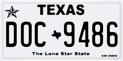TX license plate DOC9486