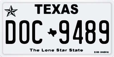 TX license plate DOC9489