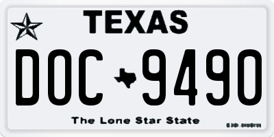 TX license plate DOC9490