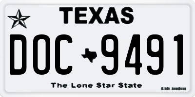TX license plate DOC9491