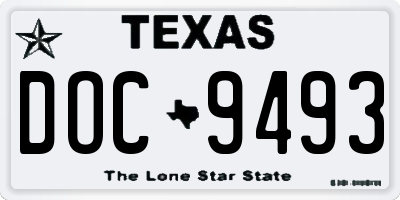 TX license plate DOC9493