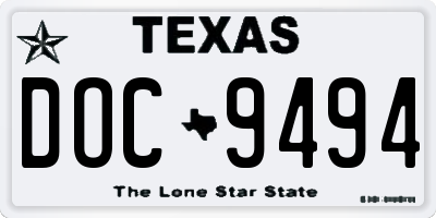 TX license plate DOC9494