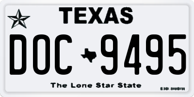 TX license plate DOC9495