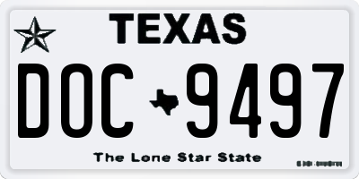 TX license plate DOC9497