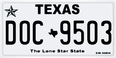 TX license plate DOC9503