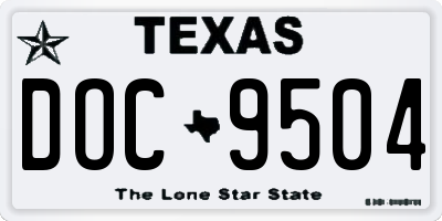 TX license plate DOC9504