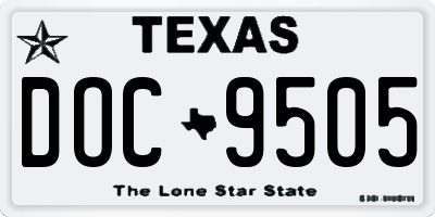 TX license plate DOC9505
