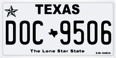 TX license plate DOC9506